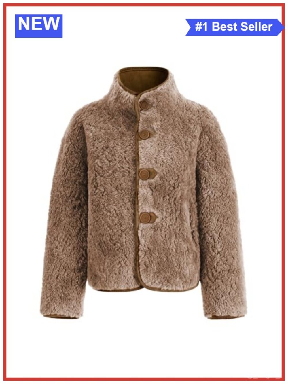 Faux Suede Reversible Button Down Jacket Warm Winter Coat